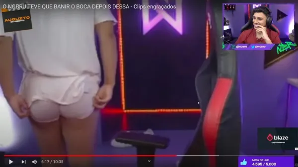 Nobru chama atenção ao aparecer de cueca em live e é elogiado: “Bumbum gigante”