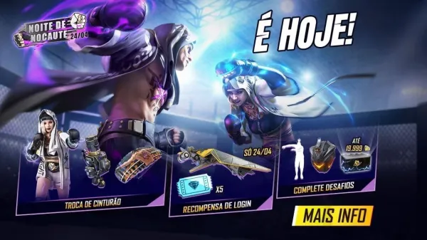 Noite de Nocaute Free Fire: evento chega neste fim de semana com recompensas gratuitas