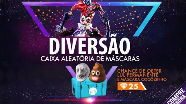 Notícia Free Fire: Nova Caixa de Máscaras - Cocôzinho e LoL no Free Fire