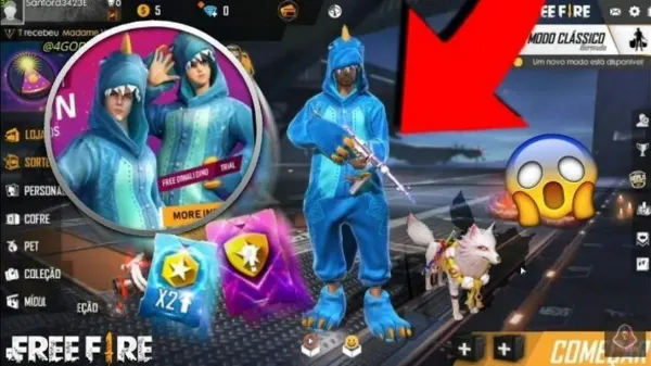 Nova Skin Dino Azul Chega ao Free Fire com o Nome Dino das Luzes