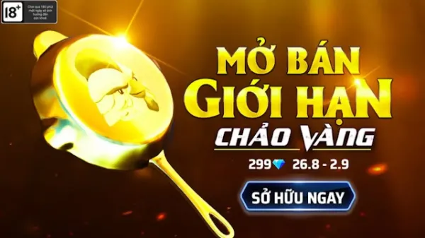 Nova Skin Panela Dourada para Free Fire Chega ao Vietnã