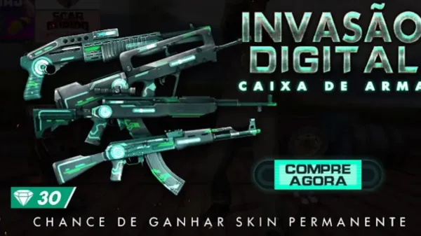 Novas Skins de Armas: Invasão Digital em Free Fire