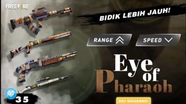 Notícia Free Fire: Novas Skins Olhos de Faraó Chegam ao Free Fire