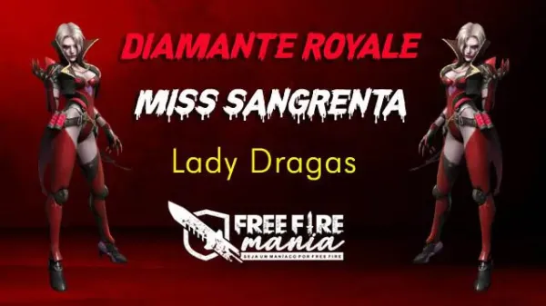 Nova Skin Vampira Lady Drakas no Diamante Royale do Free Fire