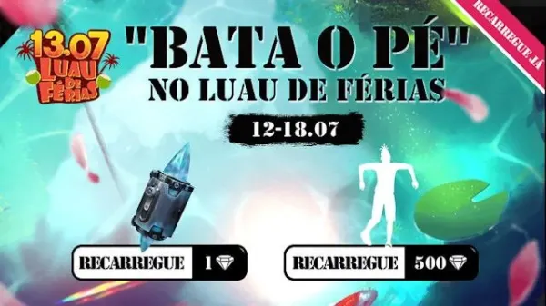 Notícia Free Fire: Novo Evento de Recarga: Bata o Pé no Luau de Férias em Free Fire