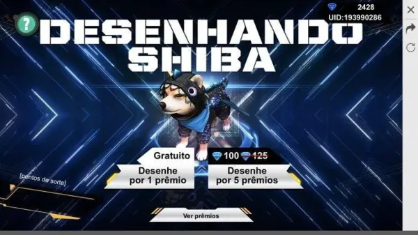 Evento Desenhe o Shiba com Giro Grátis no Free Fire