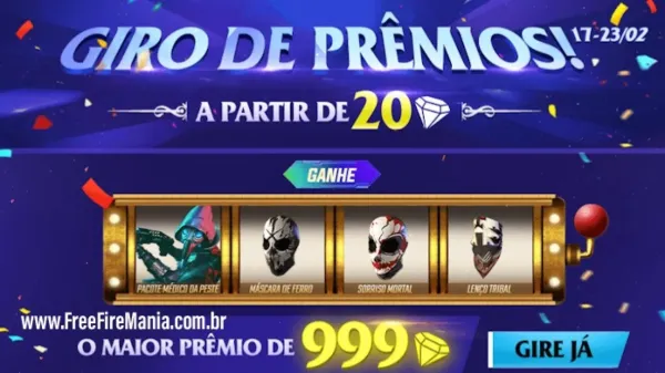 Giro de Prêmios: Novo Evento de Free Fire com Skins e Diamantes