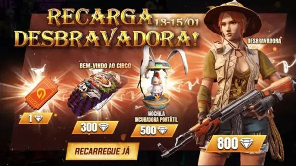 Pacote Desbravadora: Novo Evento de Recarga no Free Fire