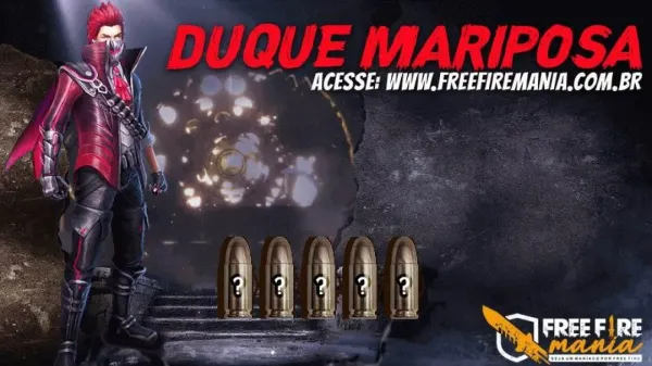 Pacote com a skin Duque Mariposa no Free Fire