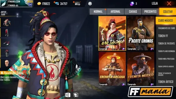 Pacote Oni Taijiya Free Fire disponível no Cubo Mágico, saiba como conseguir