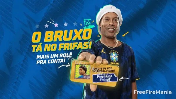 Pacote de Voz do Ronaldinho chega grátis ao Free Fire nesta quinta