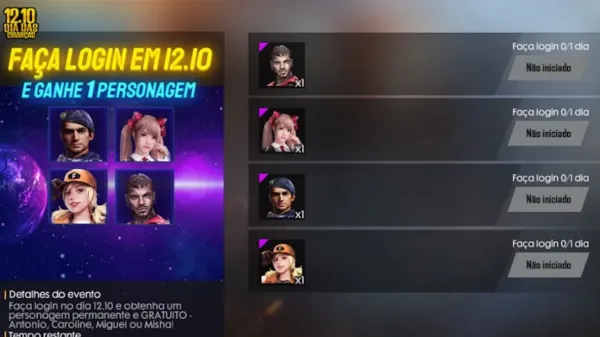Personagens Grátis para o Dia das Crianças no Free Fire