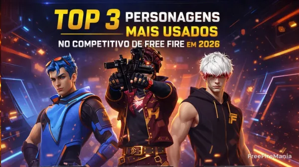 Free Fire: Top 3 personagens mais usados em 2026