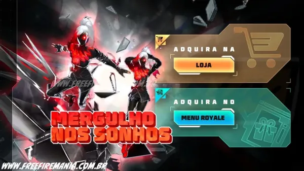 Escolha Royale Free Fire: Como conseguir Planador - Mergulho nos Sonhos e outros Prêmios