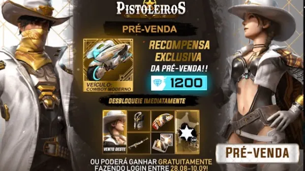 Notícia Free Fire: Pré Venda do Passe de Elite Pistoleiros em Free Fire