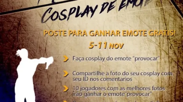 Ganhe um Emote Grátis Participando da Promoção de Cosplay no Free Fire