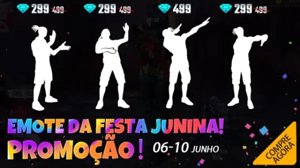Notícia Free Fire: Promoção de Emotes da Festa Junina no Free Fire