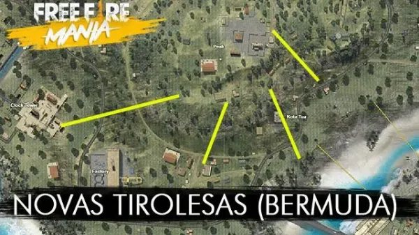 Notícia Free Fire: Novas Tirolesas em Free Fire: Atualização de Maio/2019 e as Mudanças no Mapa Bermuda