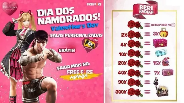 Notícia Free Fire: Rank do Dia dos Namorados - Como Funciona no Free Fire
