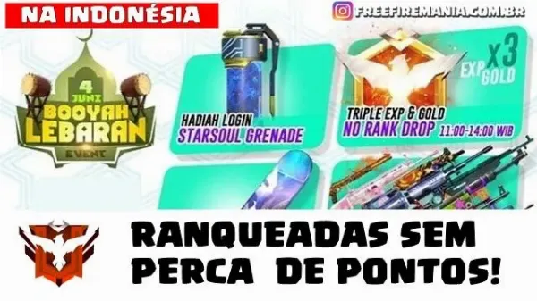 Ranqueadas sem Perda de Pontos no Free Fire: Evento Exclusivo para a Indonésia