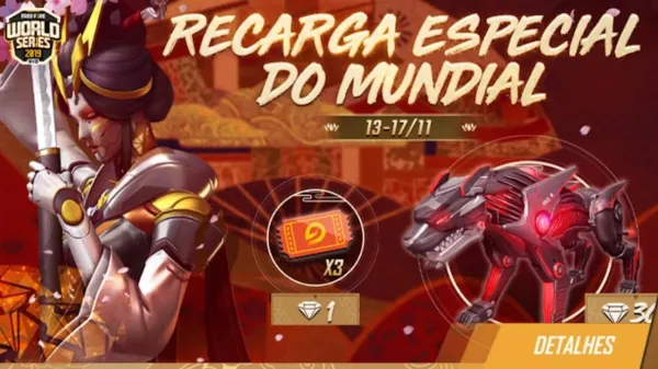 Notícia Free Fire: Promoção de Recarga Especial do Mundial no Free Fire