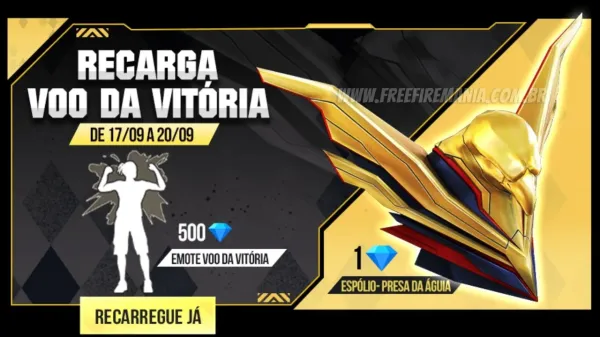 Notícia Free Fire: Recarga Free Fire: 17 de setembro (2022); recompensas Voo da Vitória
