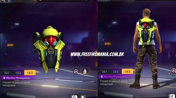 Notícia Free Fire: Recarga Free Fire: 21 de setembro (2022); recompensa da temática Motoqueiros Distópicos
