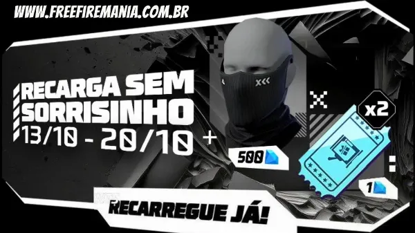 Recarga Free Fire: ganhe Máscara Sem Sorrisinho ao comprar diamantes em 13 de outubro (2023)
