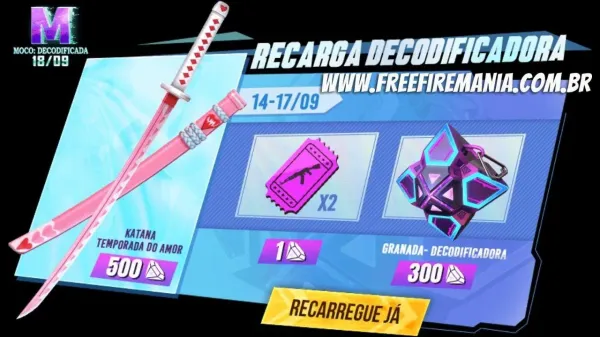Notícia Free Fire: Recarga Free Fire: recarga de diamantes desta terça (14) traz Granada Decodificadora da Moco