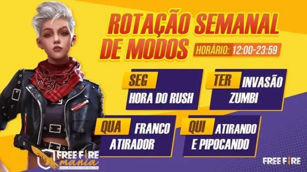 Notícia Free Fire: Rotação Semanal de Modos no Free Fire: O Que Esperar