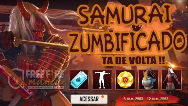 Samurai Zumbificado de volta ao Free Fire da Tailândia