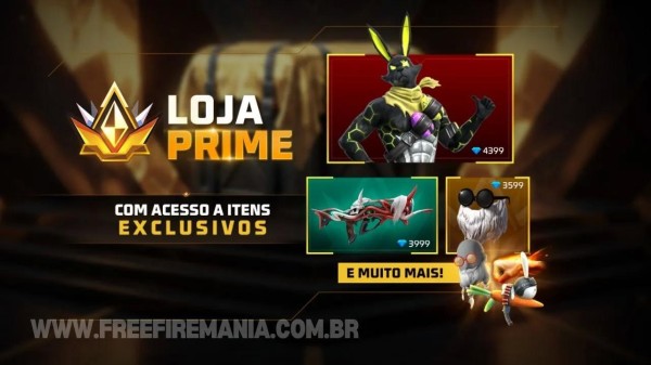 Sistema Prime chega ao Free Fire com Barbinha e Coelhão a preço fixo em diamantes
