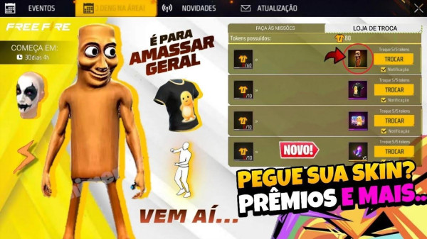 Thung Thung Sahur começa a chegar grátis no Free Fire