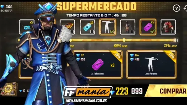 Supermercado 9.0 Free Fire traz pacote reciclado Comandante Ártico