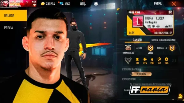 Notícia Free Fire: TROPA Lucca: ID Free Fire, nome real, redes sociais, estatísticas e muito mais