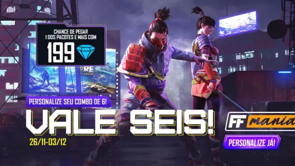 Notícia Free Fire: Vale Seis Free Fire: evento inédito traz 6 itens por 199 diamantes
