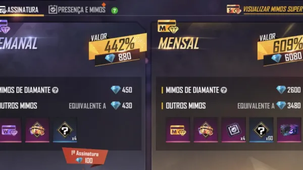 VIP Free Fire: Saiba os privilégios da assinatura semanal e mensal no FF