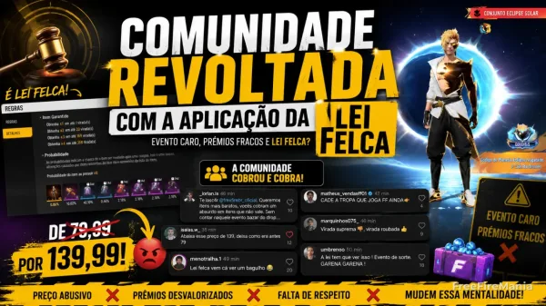 Jogadores cobram Lei Felca após Garena lançar Virada Suprema no Free Fire