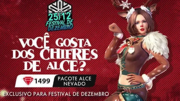 Notícia Free Fire: Pacote de Chifres de Alces Chega ao Free Fire com o Festival de Natal