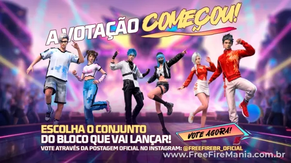 Notícia Free Fire: Free Fire abre votação oficial para skins do Supermercado
