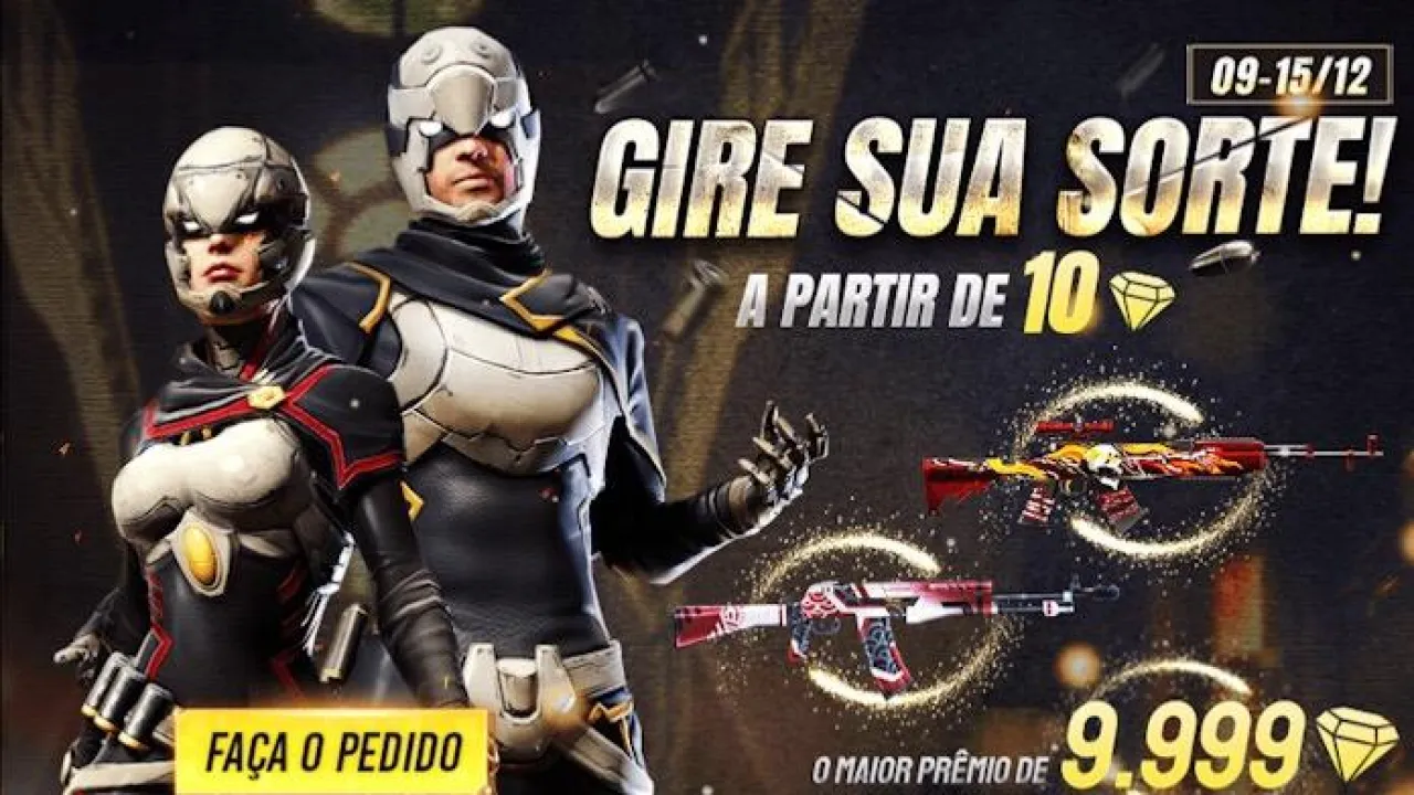 Gire sua Sorte no Free Fire: Ganhe até 9.999 Diamantes