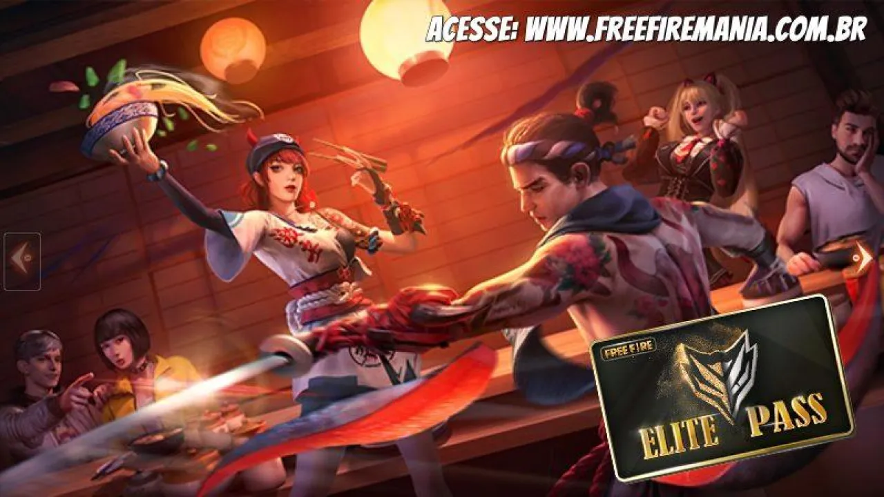 90% de desconto! Passe de Elite barato no evento Festa Dinina do Free Fire