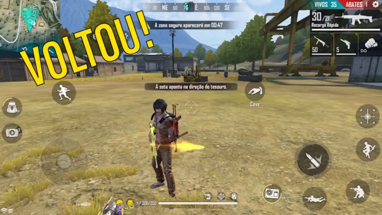 A SETA do Baú do Tesouro Retorna ao Free Fire com Atualização
