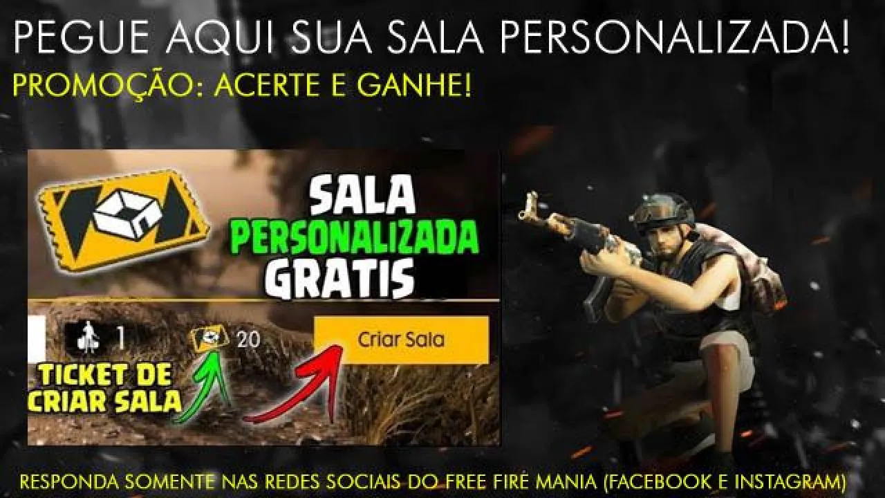 Ganhe uma Sala Personalizada para jogar no Free Fire