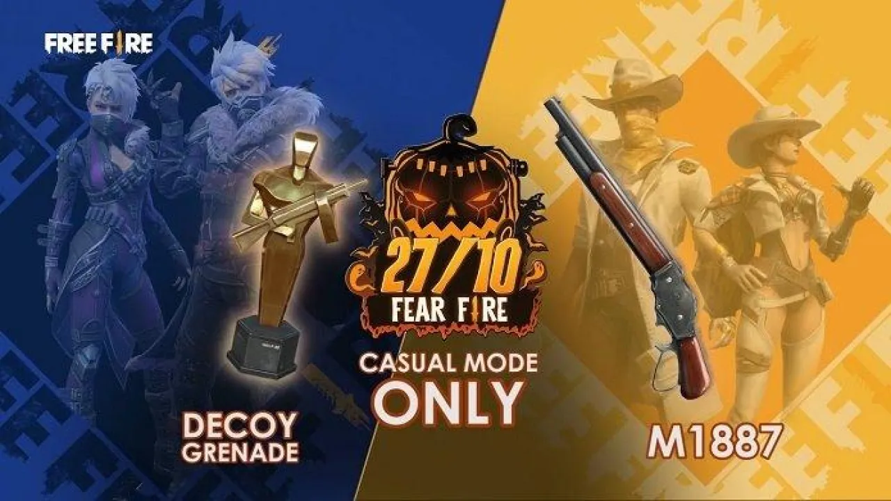 Amanhã: Arma M1887 e Granada Camuflada Disponíveis no Free Fire