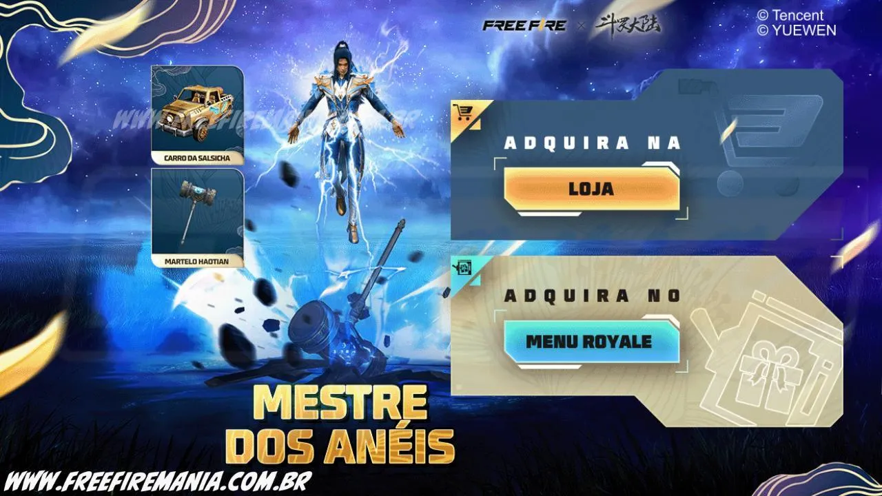 Escolha Royale Free Fire: Como conseguir Animação MVP - Mestre dos Aneis e outros Prêmios