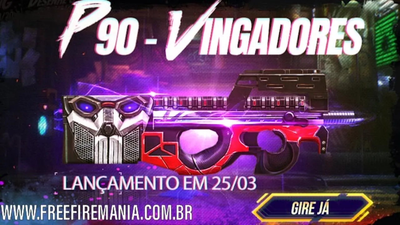 Arma Royale: Chegou a P90 Vingadores no Free Fire