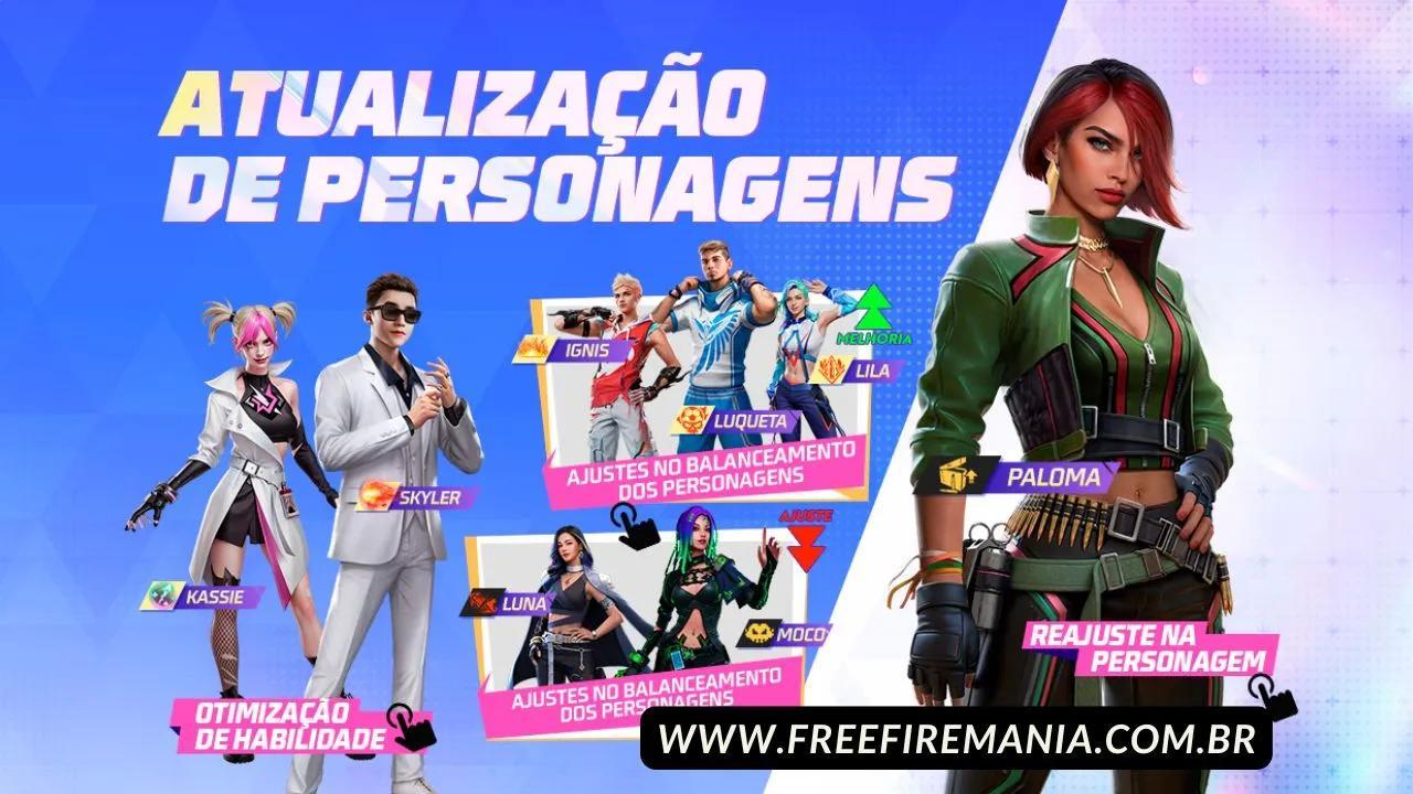 Atualização Free Fire maio 2025: confira a lista de mudanças nos personagens