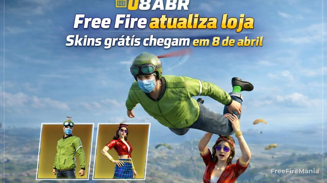 Free Fire atualiza loja de estilhaços e libera skins grátis em 8/4