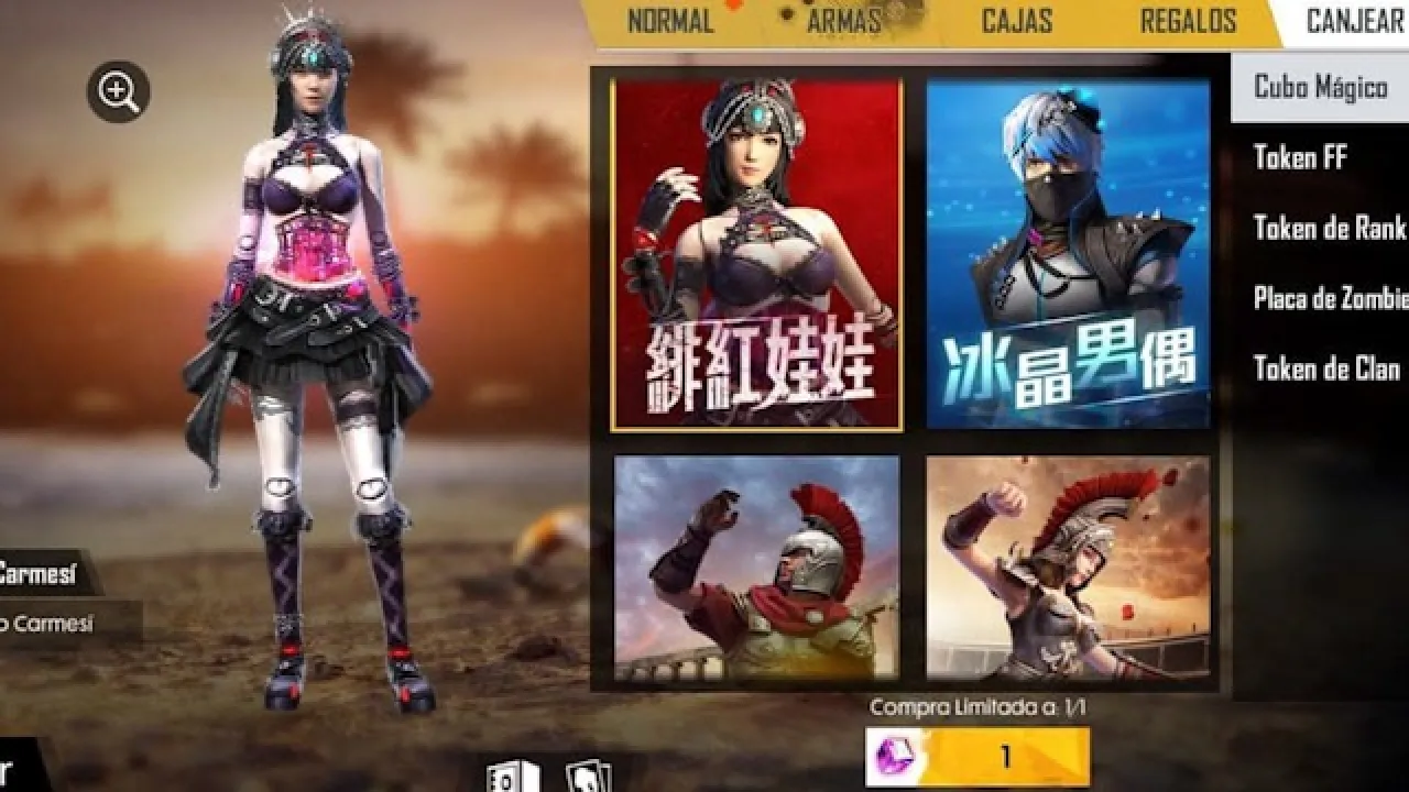 Atualização do Cubo Mágico: Marionete - Vermelho Carmesim em Free Fire